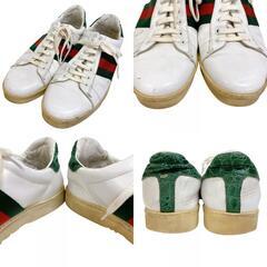 グッチ GUCCI 24.5㎝～25㎝ スニーカー シェリーライン ローカット 靴 39E 125375 ホワイトの画像