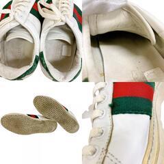 グッチ GUCCI 24.5㎝～25㎝ スニーカー シェリーライン ローカット 靴 39E 125375 ホワイトの画像