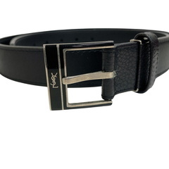 イヴサンローラン YVES SAINT LAURENT ベルト YSLロゴバックル ブラックの画像