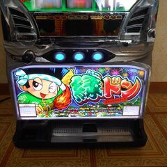 パチスロ実機 エレコ 緑ドン 花火の起源探求之巻 ドアキー 設定キー コイン不要機 オートベット機能付 家庭用100V 台キー 設定キーの画像