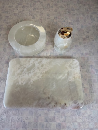 天然石オニキスの灰皿・ライターセット