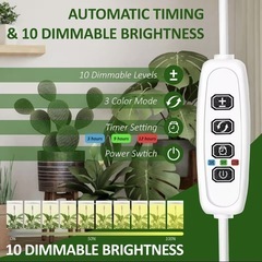 【新品】植物育成ライト スタンド付 フルスペクトル LED 調光調色10段階 USB自動タイマー 高さ調節可能 観葉植物 成長 太陽光 自然光の画像