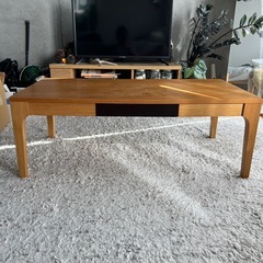 中古：引き出し付きローテーブル　/　明るいお部屋にピッタリの画像