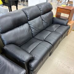 【ジャングルジャングル滋賀草津店】ジモティ来店特価!!　3人掛けソファー　ﾌﾞﾗｯｸ　J-2509114の画像
