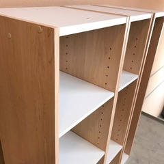棚　カラーボックス　木目　ウッド　ホワイト　白　3つセットの画像