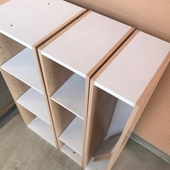 棚　カラーボックス　木目　ウッド　ホワイト　白　3つセットの画像