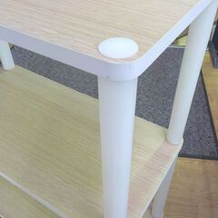 3段 オープンシェルフ ベージュ×ホワイト 高さ76.5㎝ 幅60㎝ 収納棚 収納ラック 西岡店の画像