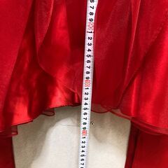子供ドレス 100cm 赤 発表会 結婚式 フォーマル ピアノ演奏会 ロング丈 ストーン リボン付き 【糸島市内 送料無料】48302-8の画像