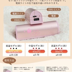 電気カイロ 充電式 14000mAh 繰り返し使用 充電式カイロ 小型 分離型 花柄付き ピンクの画像