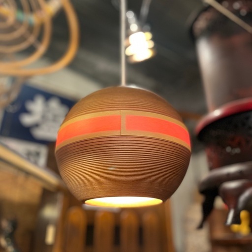 《売約済》BUNACO ブナコ ペンダントライト ペンダントランプ 木製照明 天然木 球体ランプ 吊り下げ照明 ブナ材 木工芸 青森 日本製 北欧風 和モダン インテリア照明 ナチュラルライト bunaco lamp pendant light Japanese wood lamp 木目照明 デザイン照明 リユース リサイクル