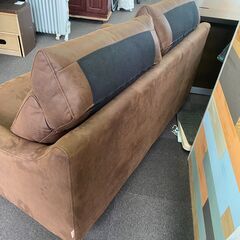 店頭引き渡し 美品 RELAX FORM リラックスフォーム レザー調 2人掛けソファ スエード ブラウンの画像