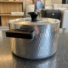 M2509-320 銀波 両手鍋  蒸し器 IH非対応 保管キズ汚れ有りの画像
