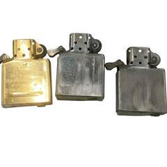170590 現状品 ZIPPO ジッポ ZIPPO 1996 2002 2016年製 ブラック シルバー 真鍮 ハンティングワールド 3点まとめ売り [1000027776796]の画像