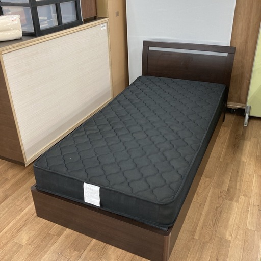 S763 ⭐ シーリージャパン シングルベッド マットレスブラック 幅101cm USED