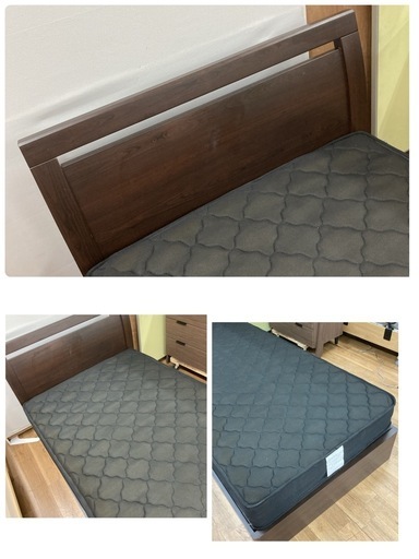 S763 ⭐ シーリージャパン シングルベッド マットレスブラック 幅101cm USED