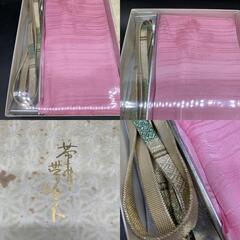 N339　帯締め 帯揚げ セット ピンク 着物 和装小物 未使用保管品の画像