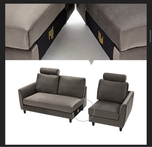 最終値下げ】オットマン2個付き！LOWYA 節約 3人掛け ソファー Lowya 3