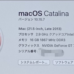 美品iMac 21.5インチ16GB/SSD128GB/HD1TBの画像