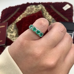 Pt900 エメラルドリング　1.12ct ダイヤ 0.06ct 6.4g 約11.5号の画像