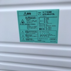 1ドア冷凍庫　AFR-60L01SL 2019年製の画像