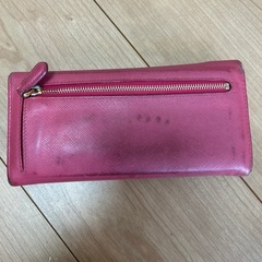 PRADA サフィアーノ フラップ長財布 三角ロゴ レザー ピンクの画像