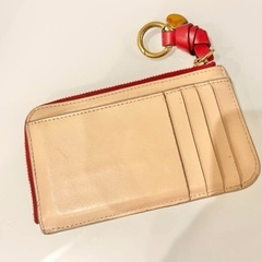 クロエ/Chloe フラグメントケース カードケース限定カラーベージュ/レッドの画像