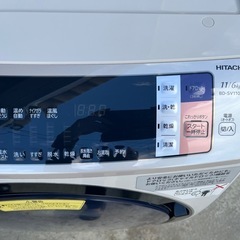 ＨＩＴＡＣＨＩ　ドラム式洗濯乾燥機　洗濯機　洗濯１１．０ｋｇ／乾燥６．０ｋｇ　ホワイト　ビッグドラム　ヒートリサイクル乾燥　ナイアガラ洗浄　湿度コントロール　自動おそうじ　２０１７年製　ＢＤ－ＳＶ１１０ＡＬの画像