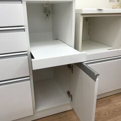 ★リユースのサカイ春日部店★KJ11882 ニトリ 食器棚 ホワイト H201×W120×D50 クリーニング済みの画像