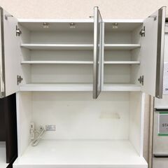★リユースのサカイ春日部店★KJ11884  食器棚 ホワイト H191×W90×D43 クリーニング済みの画像