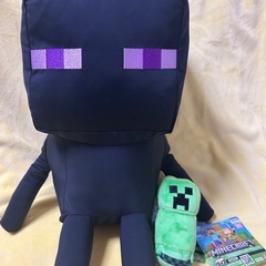 【新品】マインクラフト　エンダーマン大ぬいぐるみ　クリーパー小マスコットの画像