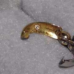 金とプラチナのイヤリングの画像
