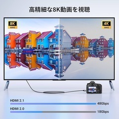 新品！UGREEN hdmi ミニhdmi 変換ケーブル hdmi 2.1 8K＠60Hz mini hdmi 変換アダプタ 8K ミニhdmiケーブル 1M 双方向通信 テレビ モバイルモニタ カメラ パソコンなどに適用 (HDMIタイプAオス-ミニタイプCオス)の画像