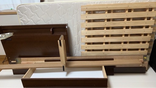 収納付き シングルベッド マットレス込み
 