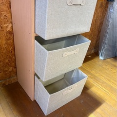 I1801 三段引き出し付きカラーボックス　　シェルフ　棚の画像