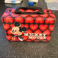 M2509-328 Mickey Mouse 昭和レトロ カセットテープケース ハート柄 キズ汚れ有りの画像