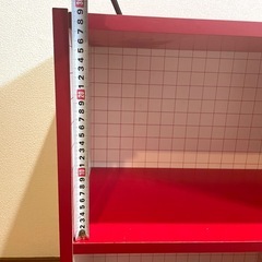 棚　ラック　赤　本棚　レトロ　の画像