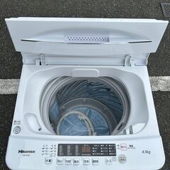 洗濯機 ハイセンス HW-K45E 2024年 4.5㎏ 家事家電 せんたくき【安心の3ヶ月保証・送料に設置費込み】🚚自社配送時💳代引き可🚚(現金、クレジット、スマホ決済対応)の画像