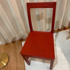 イケア ダイニングチェア　ピントプル　レッド　　の画像