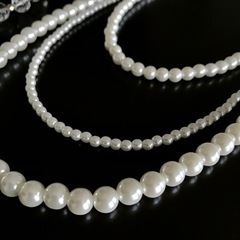 【2点セット】 パール　3連 ネックレス　ブレスレット　ビーズ の画像
