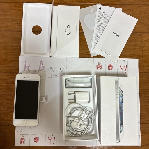 (^ ^)中古品AppleiPhone5フルセット新品バッテリー交換済み
