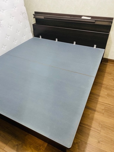 ニトリクイーンサイズベットフレーム、マットレス◾️収納付き