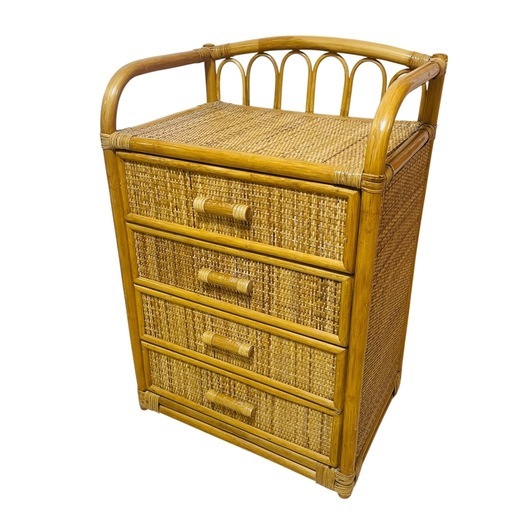 籐 ラタン チェスト4段 インテリア 昭和レトロ 箪笥 良品】ラタン 箪笥 4段 チェスト 昭和レトロ ヴィンテージ 籐