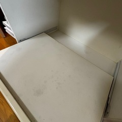 食器棚 電子レンジ台付き ホワイトの画像