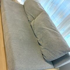 【美品・定価半額以下】[幅186cm・モダンデコ] 3人掛けソファベッド リクライニング 天然木フレーム 北欧の画像
