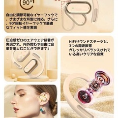 新品未使用Bluetooth5.4 耳掛け式 骨伝導 ワイヤレスイヤホン ブルートゥースイヤフォン 高音質 　の画像
