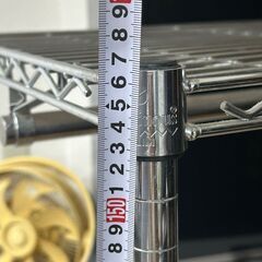 ルミナス　棚・ハンガー　三段　幅61cm　奥行46cm　高さ156cm　車輪の画像
