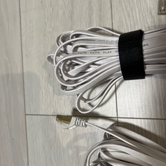 BUSOHE の CAT7 フラットLANケーブル（ホワイト）×2本セットの画像