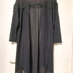 試着のみ アクシーズファム カーディガン 麻混 七分丈 Mの画像