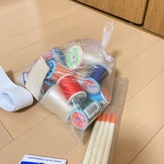 手芸用品 棒針 たくさん リボン ファスナー 糸の画像