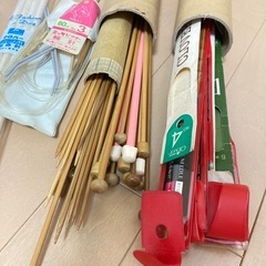 手芸用品 棒針 たくさん リボン ファスナー 糸の画像